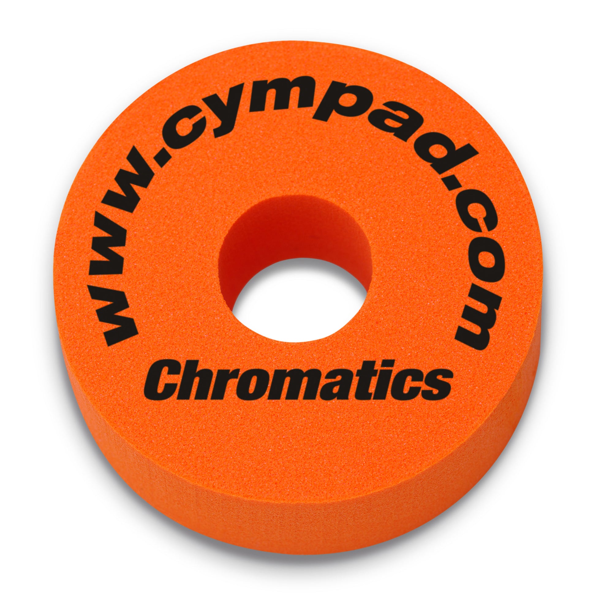 Orange Cympad Chromatics cymbal washer provides a perfect balance of firmness and flexibility to optimize cymbal performance.